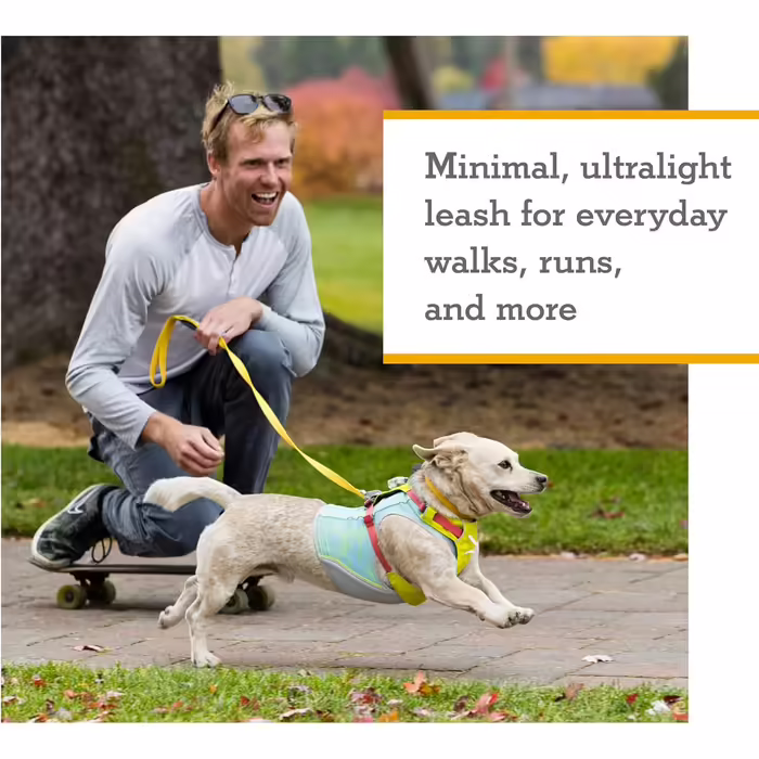 RUFFWEAR Hi & Light Dog Lead, Strong Lead with integrated storage pocket and secure Crux-Clip closure, compactly folds down to pocket size, (Basalt Grey)