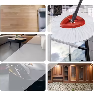 12 Piece Mop Heads Replacement for O-Cedar Spin Mop, Easy to Clean Microfiber Mop Refills, 360-Degree Rotating Mop Replacement Heads, Easy Wringing for All Hard Floors