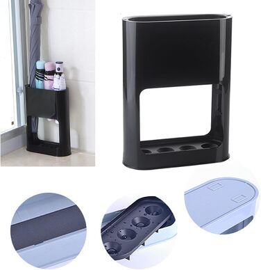 Підставка для парасольки SHENRUZENG чорна, з антиковзним силіконовим кріпленням, 4 слоти для довгих/коротких парасольок