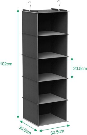 Настінна вішалка-органайзер з 5 відділеннями, складана, економна, для спальні, з 2 бічними кишенями