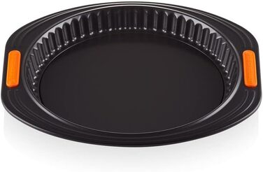 Форма для кішу та пирога Le Creuset, 28 см, антипригарна, зйомне дно, для закваски, з карбоністої сталі, антрацит/помаранчева