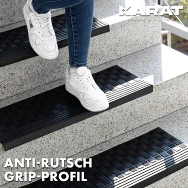 Гумові килимки на сходи KARAT - набір 5 шт. Антиковзкі, для вулиці, 30x120 см