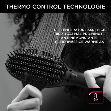 Прямий гребінь Rowenta x Karl Lagerfeld CF582L для всіх типів волосся | Швидке випрямлення | Керамічне покриття | Іонізація | Чорний