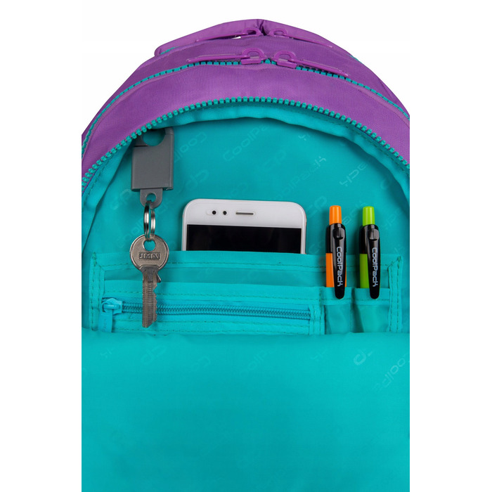Багатофункціональний шкільний рюкзак CoolPack, фіолетово-зелений, 21 л
