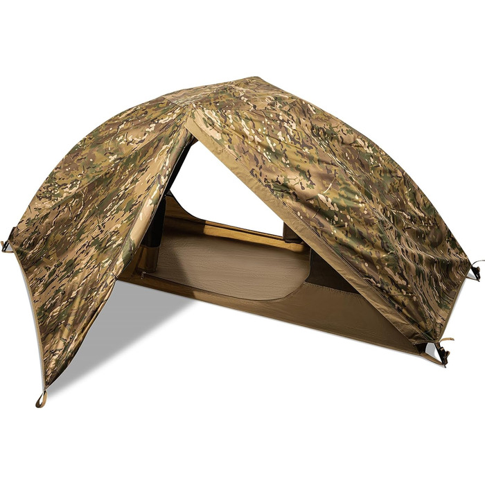 FREE SOLDIER Camping Tent Outdoor Ultralight One-Person Tent in Camouflage, Outdoor Camping, 1 Person Tent Adventure Tent Easy to Set Up and Carry Mosquito Protection, Waterproof
