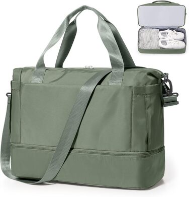 Спортивна сумка для подорожей Easyjet 45x36x20, водонепроникна, з відділенням для взуття, для фітнесу, подорожей та лікарні (L2-Зелений, A04-Армійський зелений)