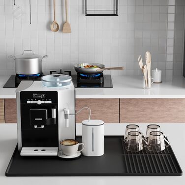 Силіконовий килимок під кавомашину з бортиками, 61 x 40.6 см, чорний | Захист стільниці, аксесуар для кавобару