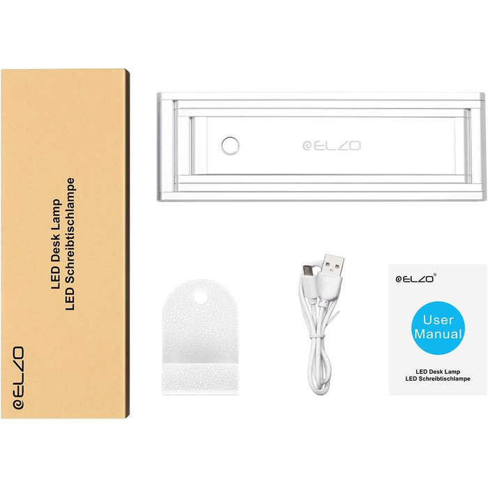 LED лампа настільна ELZO з регулюванням яскравості та гнучкою ніжкою, срібна