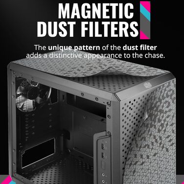 Корпус Cooler Master MasterBox Q300L V2 Mini-Tower mATX з 120 мм вентилятором, склом, USB 3.2 Gen 2x2