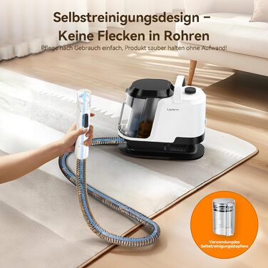 Пароочисник Uwant Y100 3-в-1 для диванів, килимів та авто. Потужність 1750W, 18KPA, з самоочищенням та 7 насадками. Гарантія 2 роки.