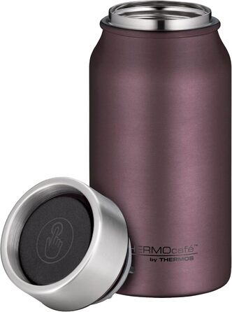Термокружка THERMOcafé by THERMOS TC 0,5 л, нержавіюча сталь, ізоляція, для кави з собою, не протікає, 9 год гаряча & 18 год холодна, для миття в посудомийній машині, без BPA (Burgundy Mat, 350 мл)