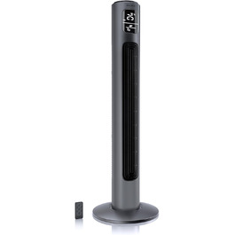Turmventilator Brandson ECO Silent з DC-двигуном: 12 швидкостей, таймер, пульт ДУ, дуже тихий, енергозберігаючий (сірий)