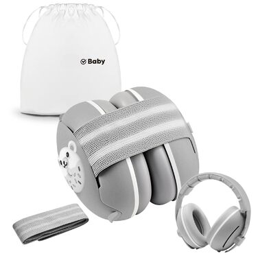 Навушники-захисники для малюків 2-в-1, від 0 до 48 місяців (сірий)