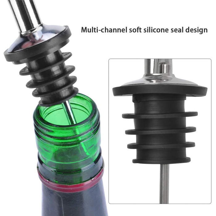 Набір з 4 винних наливників + пензлик, з нержавіючої сталі