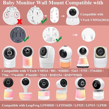 Кріплення для дитячого відеоняні Derebir, сумісне з GHB, BOIFUN, Momcozy, VTech, Leapfrog (18.3 дюйми)