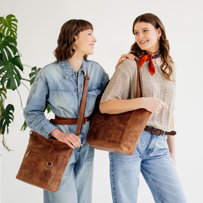 Сумка жіноча шкіряна через плече Berliner Bags Verona вінтажний стиль, велика сумка-шопер з YKK блискавкою, колір верблюжий