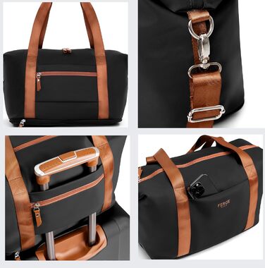 Набір валіз FERGÉ Milano 3 шт. з жорстким корпусом (Handgepäck, L, XL) – кафе (5 шт., чорний)