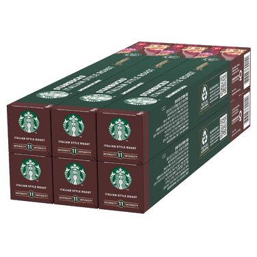 Кавові капсули Starbucks Italian Roast для Nespresso, темне обсмажування, 60 капсул (6х10)