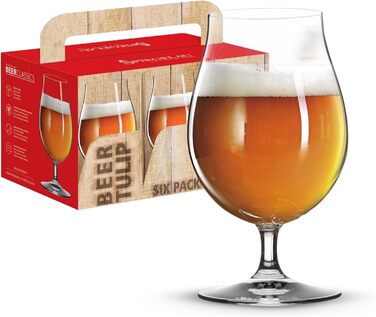 Набір келихів для пива Spiegelau Beer Classics, 475 мл, 6 шт., кришталеве скло, б'яртюльпани, для пива, підходять для посудомийної машини