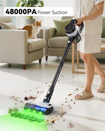 Бездротовий пилосос AlloyMove A01: потужність 550W, 48kPa, 65 хвилин роботи, фільтрація 99.9%, об'єм контейнера 1.5л, для волосся, килима, твердих поверхонь (чорний)