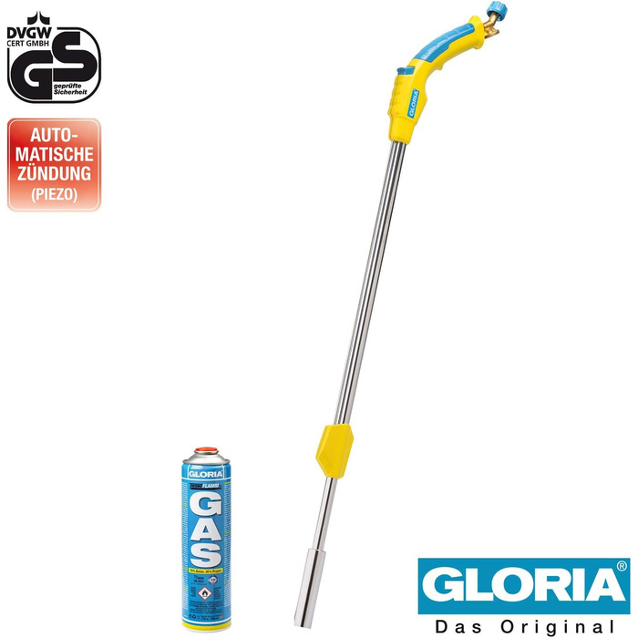 Газовий пальник GLORIA Thermoflamm BIO Comfort PLUS для знищення бур’янів, комплект з газовим балоном, безпечне та просте використання для саду та доріжок