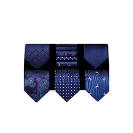 HISDERN Набір краваток для чоловіків (5 шт.) з кишеньковим хустиною. Класичні, елегантні, шовкові краватки та хустинки для весілля та особливих випадків. У подарунковій коробці.