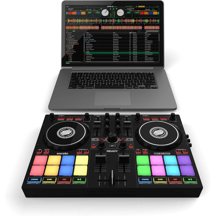 DJ контролер Reloop Ready - компактний 2-Deck для Serato DJ Lite, 16 RGB-падів, 9 режимів, FX-блоки, для ноутбука 13