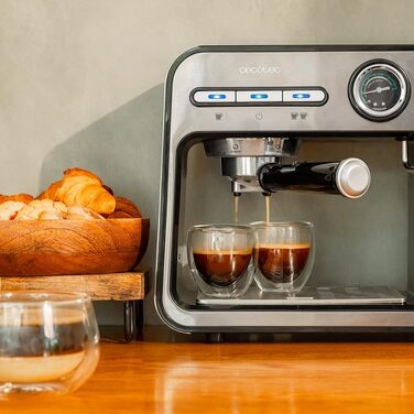 Кавоварка Cecotec Power Espresso 20 Square Pro, 1450 Вт, 20 бар, з ThermoBlock, парогенератором, знімним баком 1 л, підігрівом чашок, для еспресо