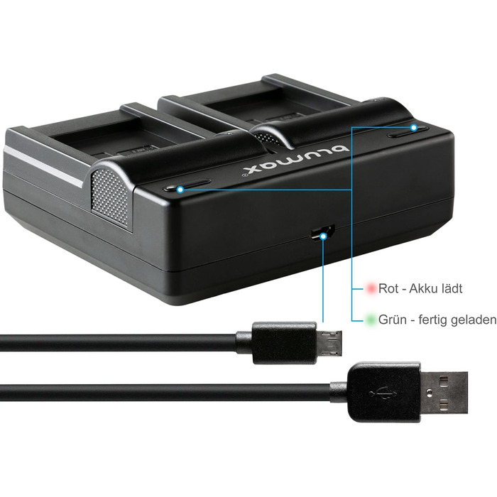 Акумулятор Blumax сумісний з Sony NP-FM500H 2040mAh + Зарядний пристрій для Sony Alpha (NP-FM500/NP-FM55H) - A77, A850, A900, A99 II