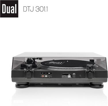 Програвач вінілу Dual DTJ 301.1 USB чорний з прямим приводом, Pitch-Control та USB-підключенням