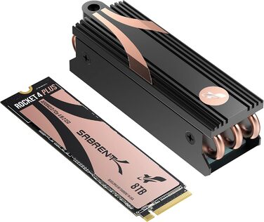 SABRENT SSD M.2 NVMe Gen 4 з радіатором, 8TB, PCIe 4.0, 7100 MB/s, для ПК, PS5, ноутбуків та десктопів