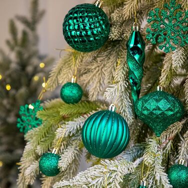 50 блакитних новорічних куля для прикраси ялинки, ударостійкі, новорічний декор