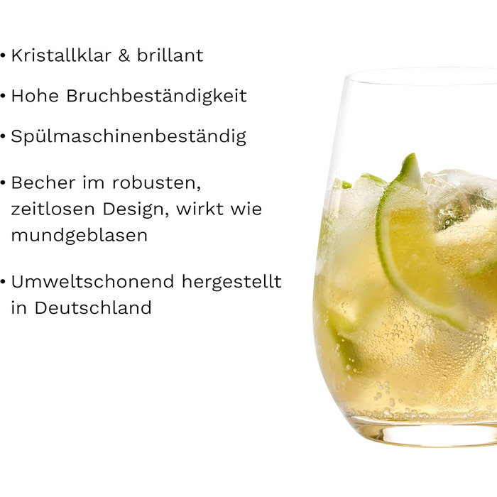 Stölzle Lausitz Water Glasses Large Event 6-Piece Set 660 ml – All-Purpose Glasses for Water, Juice & Cocktails – High-Quality Drinking Glasses Made of Lead-Free Crystal Glass – Dishwasher & Shockproof, Made in Germany