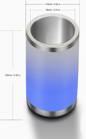 Elrigs Wine Cooler with Ambient RGB Touch Lamp | Bottle Cooler with 2 Cooling Pads for 750ml Champagne/Wine | Ideal as a Wine Gift for Women/Men | Wine Accessory for Party/Dinner