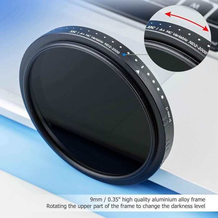 JJC 67mm змінний ND-фільтр (ND2 - ND2000): нейтральний, 18-шарова покриття, HD скло, для DSLR, пейзажна фотографія