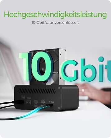 ICY BOX Док-станція для HDD/SSD USB 3.2 Gen 2 (10 Gbit/s) - Клонування жорстких дисків, підтримка 2.5' та 3.5' SATA, M.2 NVMe