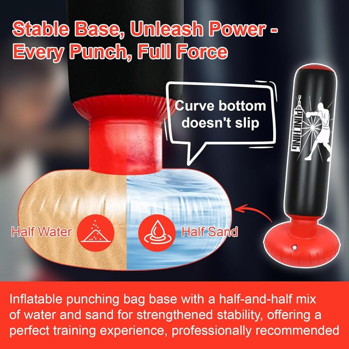 Дитячий боксерський мішок Qoosea, 160 см, надувний, з боксерськими рукавичками, для карате, кікбоксингу, таеквондо, MMA, подарунок для хлопчиків та дівчаток 3-12 років