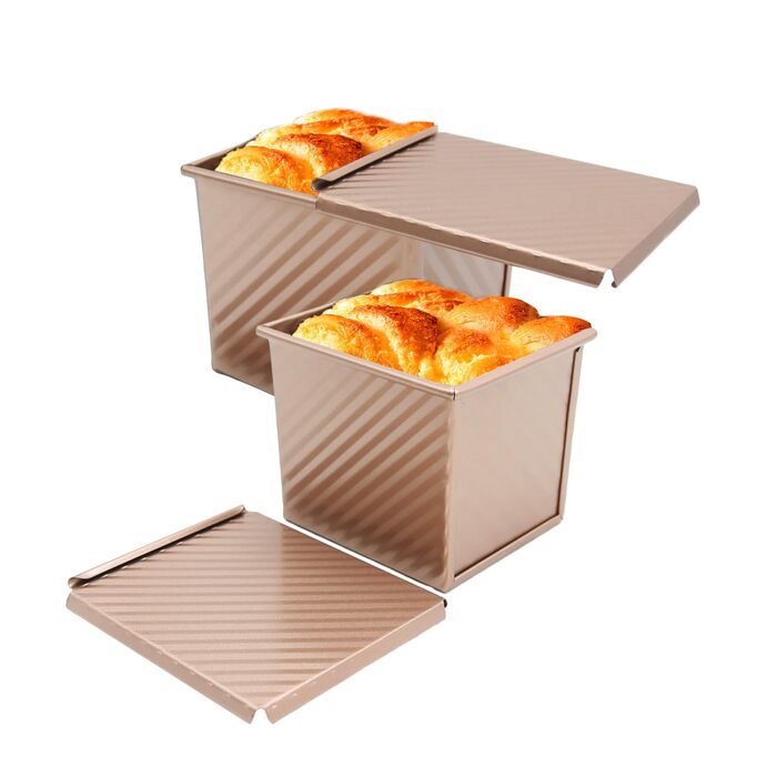 Форма для випічки Saihisday квадратна з кришкою антипригарна 11.5x10x11 см, міні-форма для тостів, ідеальний подарунок для любителів хліба 250г