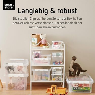 SmartStore - 10x Storage Box with Lid Classic (40x30x11cm) | Stackable Box with Lid | Food-Safe Plastic Box | Plastic Box with Lid & Reinforced Corners | 10 Year Warranty (8.0l, 10-Piece Set)