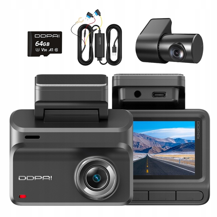 Автомобільний відеореєстратор Ddpai Z50 Pro 4K UHD 143° GPS Wi-Fi з карткою пам'яті 64 ГБ
