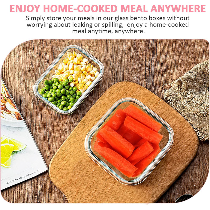 Набір скляних контейнерів Komuee 24 шт. для зберігання продуктів, з кришкою, BPA-free, для мікрохвильової печі та посудомийної машини (рожевий)