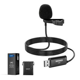 Мікрофон NEEWER USB LM2: Мініатюрний петличний мікрофон з кабелем 3,5м для ПК, ноутбука, Mac, YouTube, Skype, Podcast, Gaming, відеоконференцій