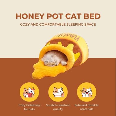 Ліжко для котів Honey Pot з ортопедичним меморі-піною, стильне, знімна подушка, пране, для маленьких порід