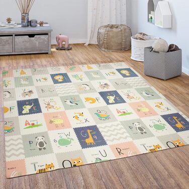 Paco Home Play Mat, Crawling Mat, Baby/Children's Mat, Foldable, Reversible, Animal Motif, Size: 150x200 cm, Color: Multicolor 150x200 cm Multicolor