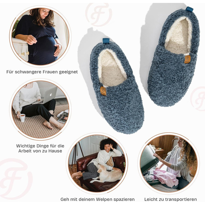 Жіночі теплі халапи EverFoams з штучної вовни та Memory Foam, закриті тапочки