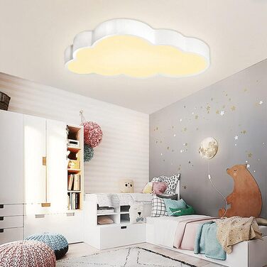 HENGMEI 48W LED Ceiling Light Dimmable with Remote Control, Ultra-Thin Creative Cloud Kids Lamp, Boys and Girls Bedroom Ceiling Light