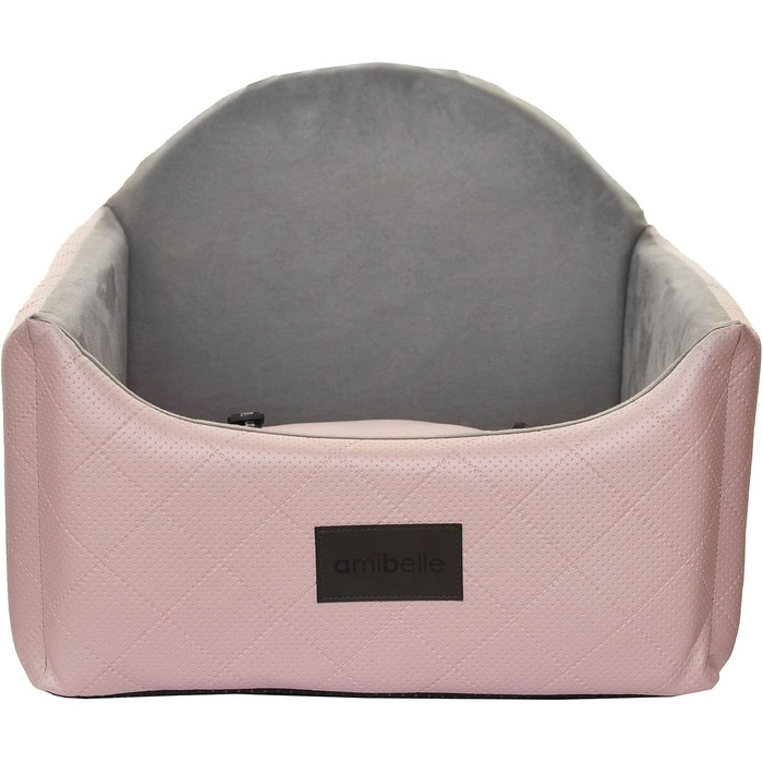 Автоматичне сидіння для собак 2в1 | Універсальний автосидіння для собак та котів | З штучної шкіри та плюшу, 48 x 48 см (Рожевий)