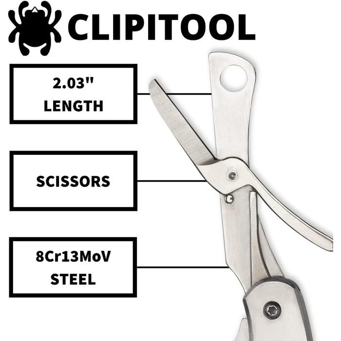 Ніж складаний Spyderco ClipiTool з ножицями, нержавіюча сталь, металевий корпус