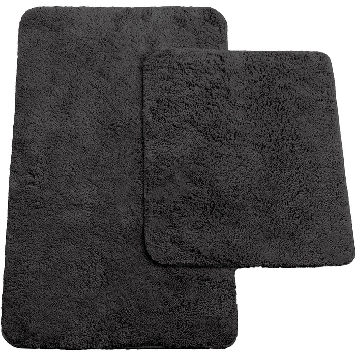 Brandsseller Bath Mat Set - 2 Piece Set (50x80cm & 45x50cm) - Green & Black