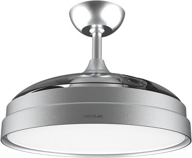 Стеляний вентилятор Cecotec EnergySilence Aero 470: 55W, пульт, діаметр 106 см, 3 лопаті, 3 швидкості, функція обігріву (діаметр 132 см, сірий), нержавіюча сталь